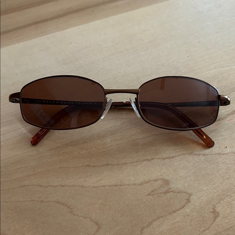 Vintage 1990 Ralph Lauren Oval Brown Lens Sunglasses